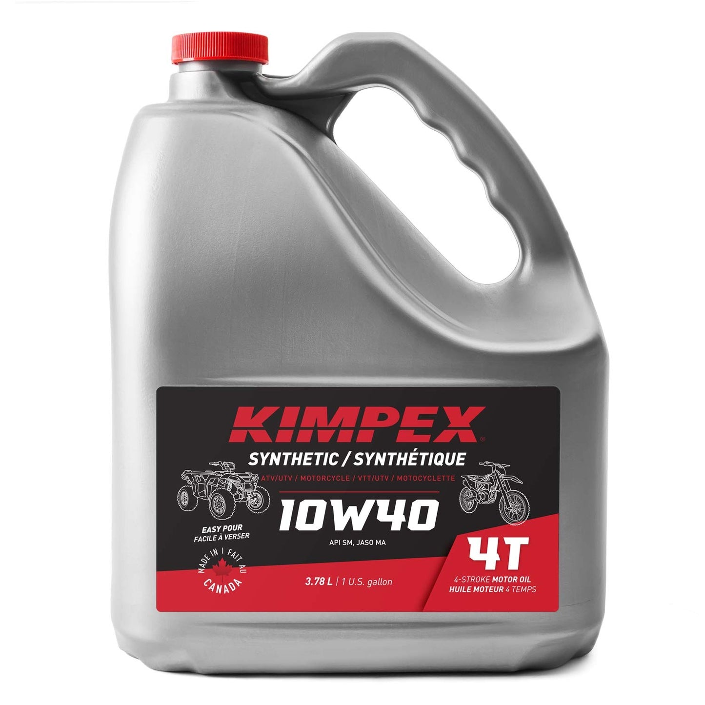 Kimpex Synthetic Engine Oil Lubricant 10W40 4 Stroke 1 Gallon ATV, Motorcycle 260621