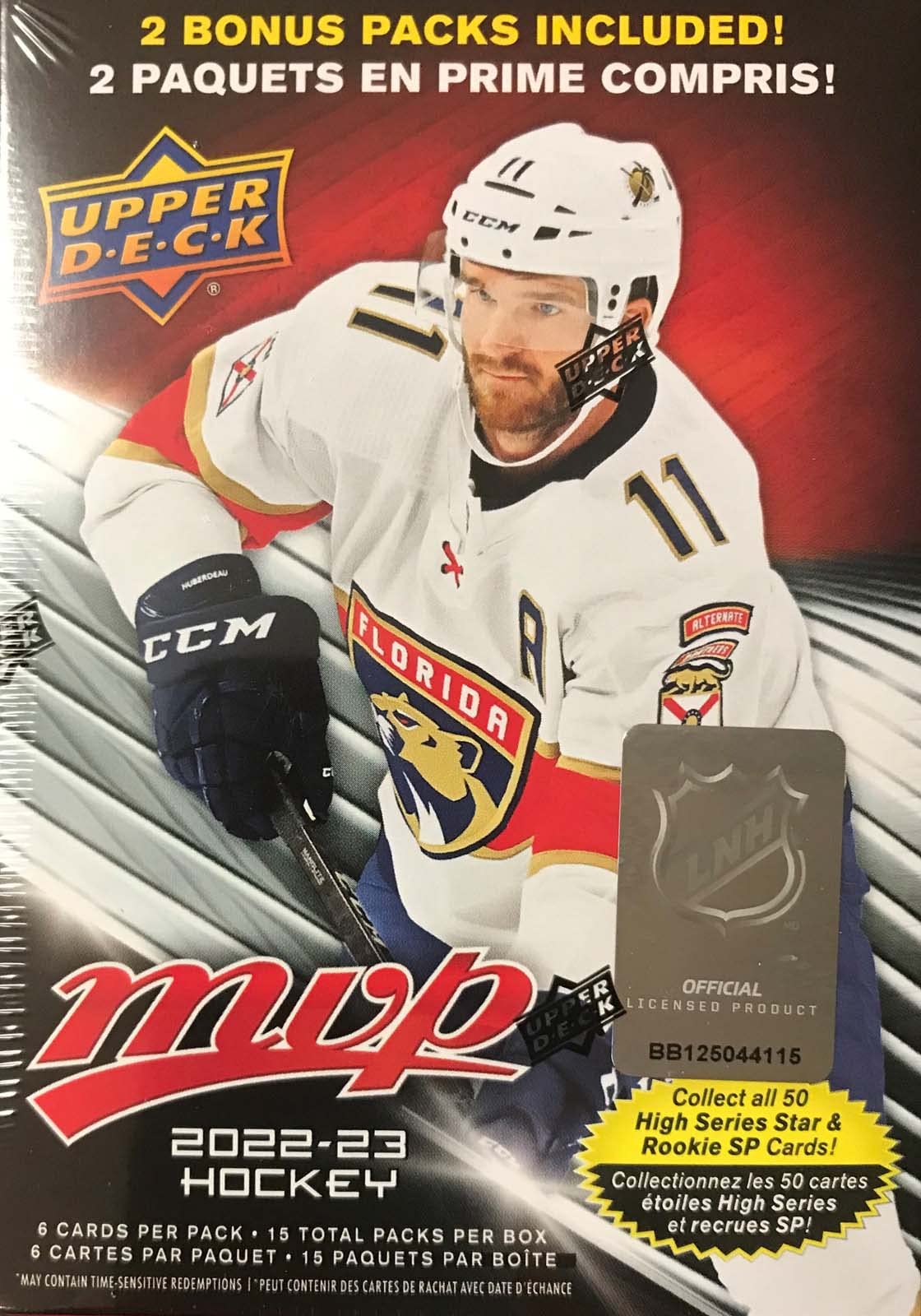 Upper Deck 2022-23 MVP Hockey Blaster Box (15 Packs of Hockey Cards)