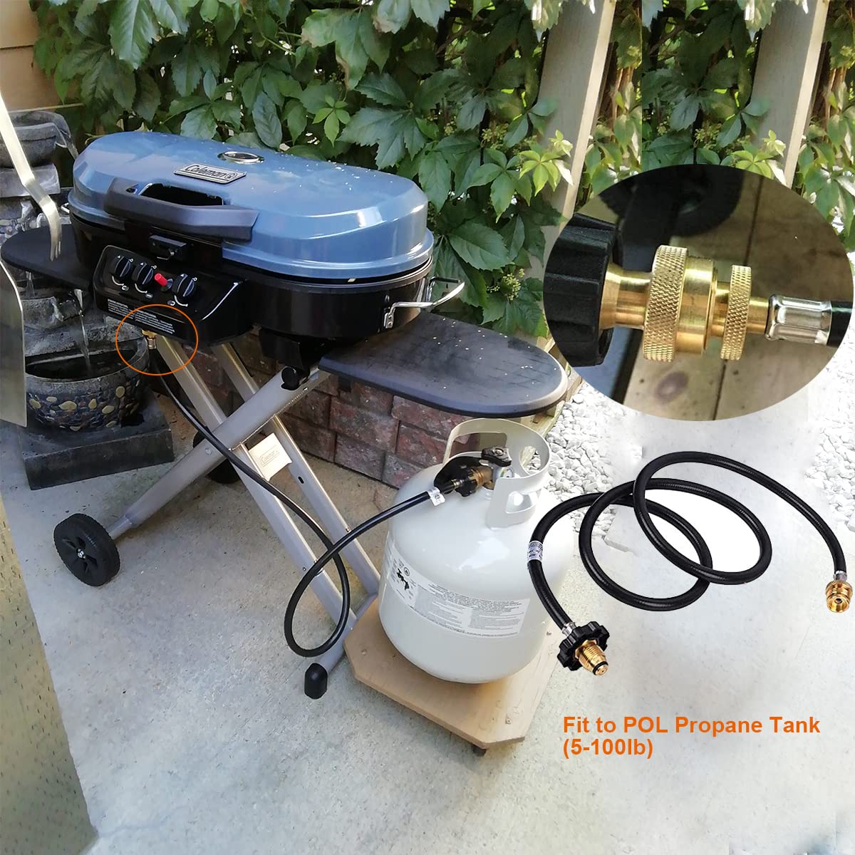 5 Feet Propane Adapter Hose and Griddles Regulator for Blackstone 17 Inch and 22 Inch Tabletop Griddle, Pit Boss PB336GS Griddle