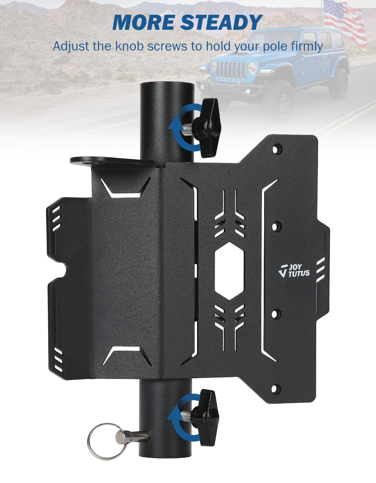 JOYTUTUS Flag Pole Holder Compatible with Wrangler JL, Tailgate Flag Mount for JL JLU 2018-2026, Multi-Function Flagpole Bracket, No Drilling