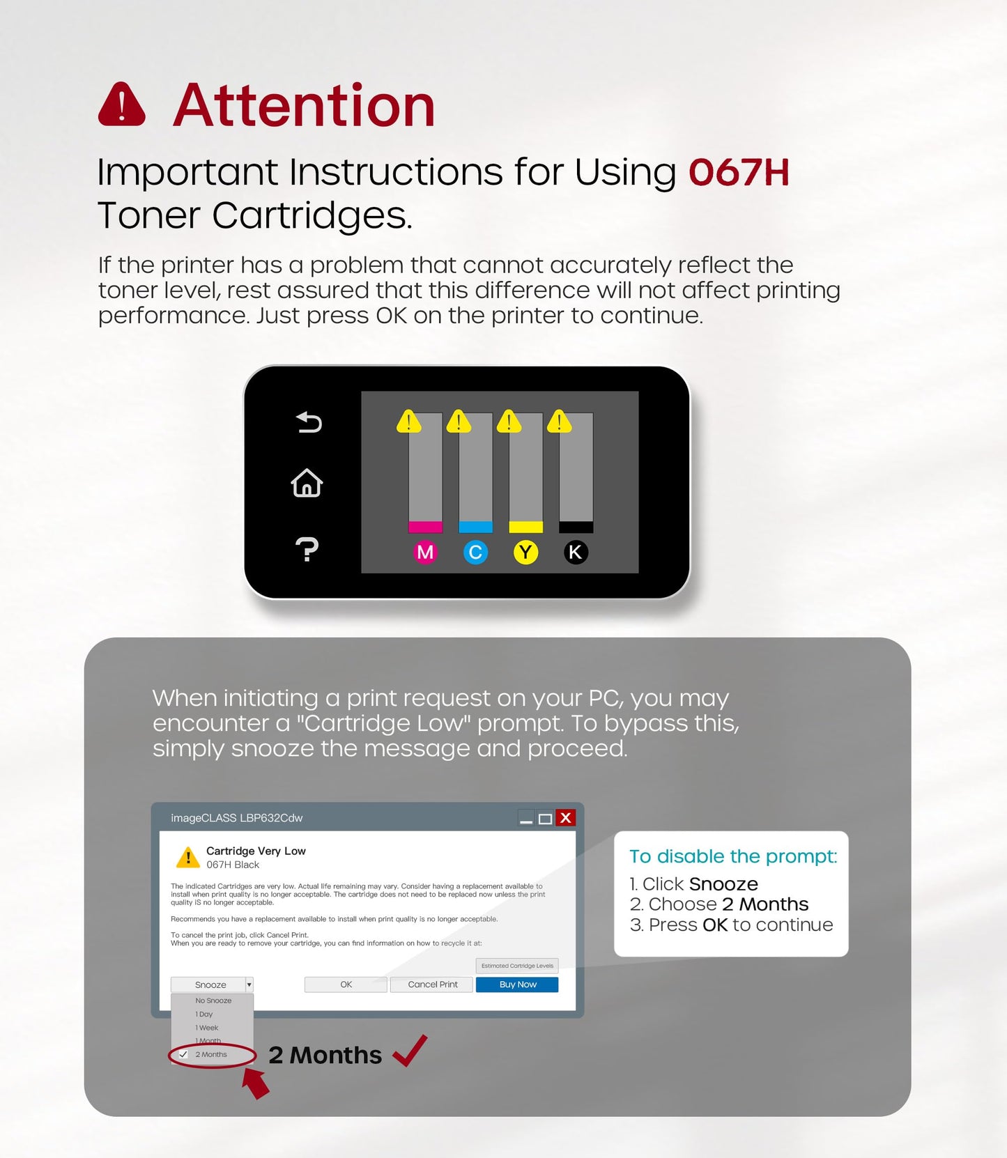 067H Toner Cartridges Compatible Replacement for Canon 067H CRG-067H 067-H Work with Canon imageCLASS LBP632Cdw LBP633Cdw LBP631Cw MF653Cdw MF654Cdw MF656Cdw MF651Cw Printers (4 Pack, Bk/C/M/Y)