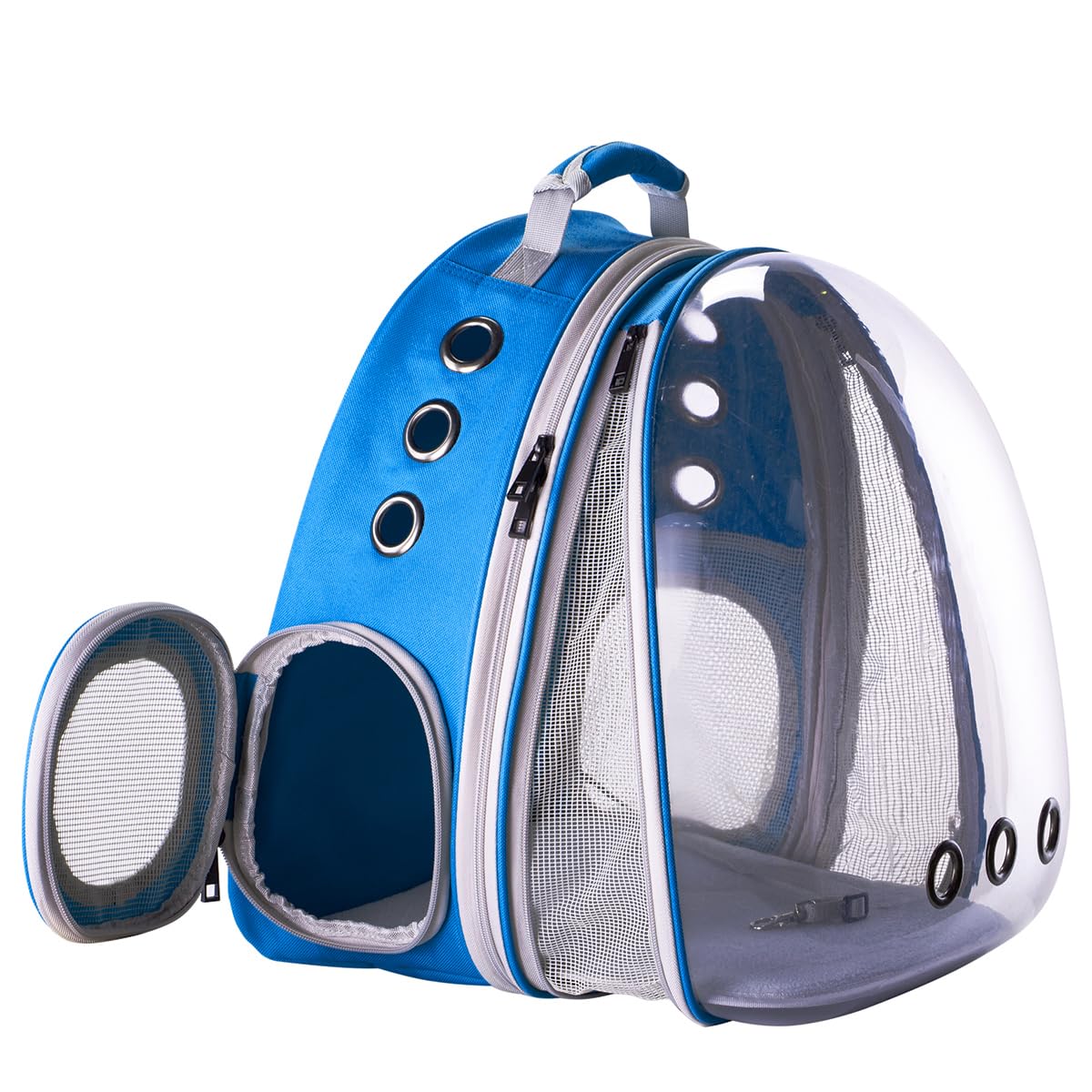 Bubble Cat Backpack,Expandable Backpack for Cats,Fit up to15 lbs Cats,Pet Outdoor Backpack (Blue, Front Expan)