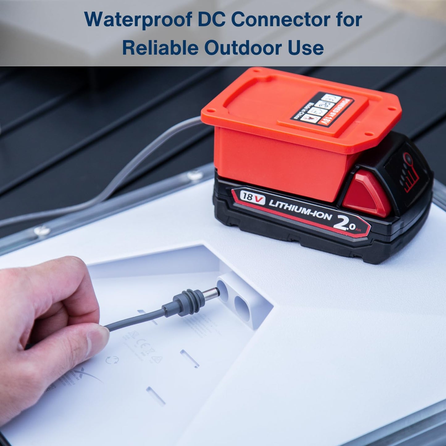 Steinwhale Battery Powered Charger for Starlink Mini Compatible with Milwaukee Batteries, 60W 20V/3A Output, Built-in 3.2FT Waterproof DC Cable, Lightweight and Portable for Outdoor and Emergency Use