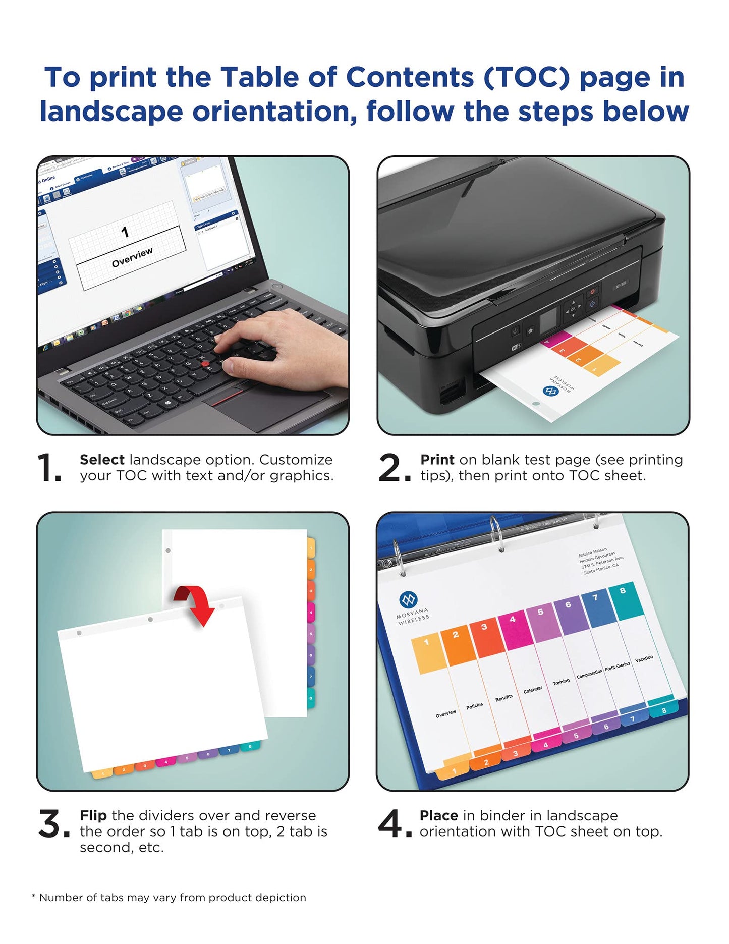 Avery Ready Index Table of Contents Dividers, 15-Tab, Multi-Color, 6 Sets (11197)