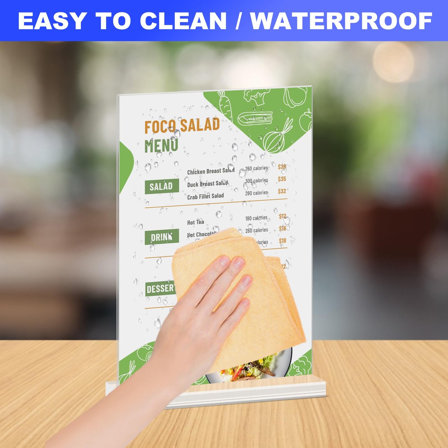 12 Packs Acrylic Sign Holder 8.5 x 11 Inches, Double-Sided Sign Holder Plastic Stands for Display, T Shape Acrylic Table Sign Stands for Office Store Restaurants Wedding Party Decoration - Clear