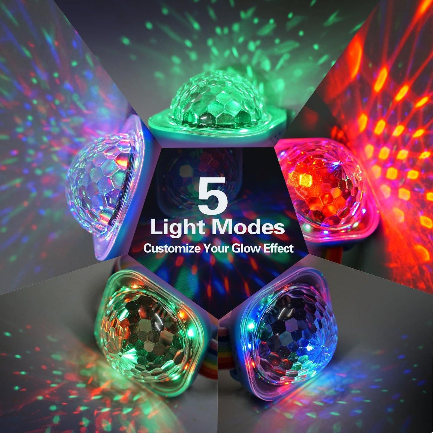 BringLED Interactive LED Wristband 【2-Pack】- Rechargeable Sound-Activated Party Accessories, Multi-Color Light-Up for Parties, Festivals, and Gifts, Normal, Plastic Led Components