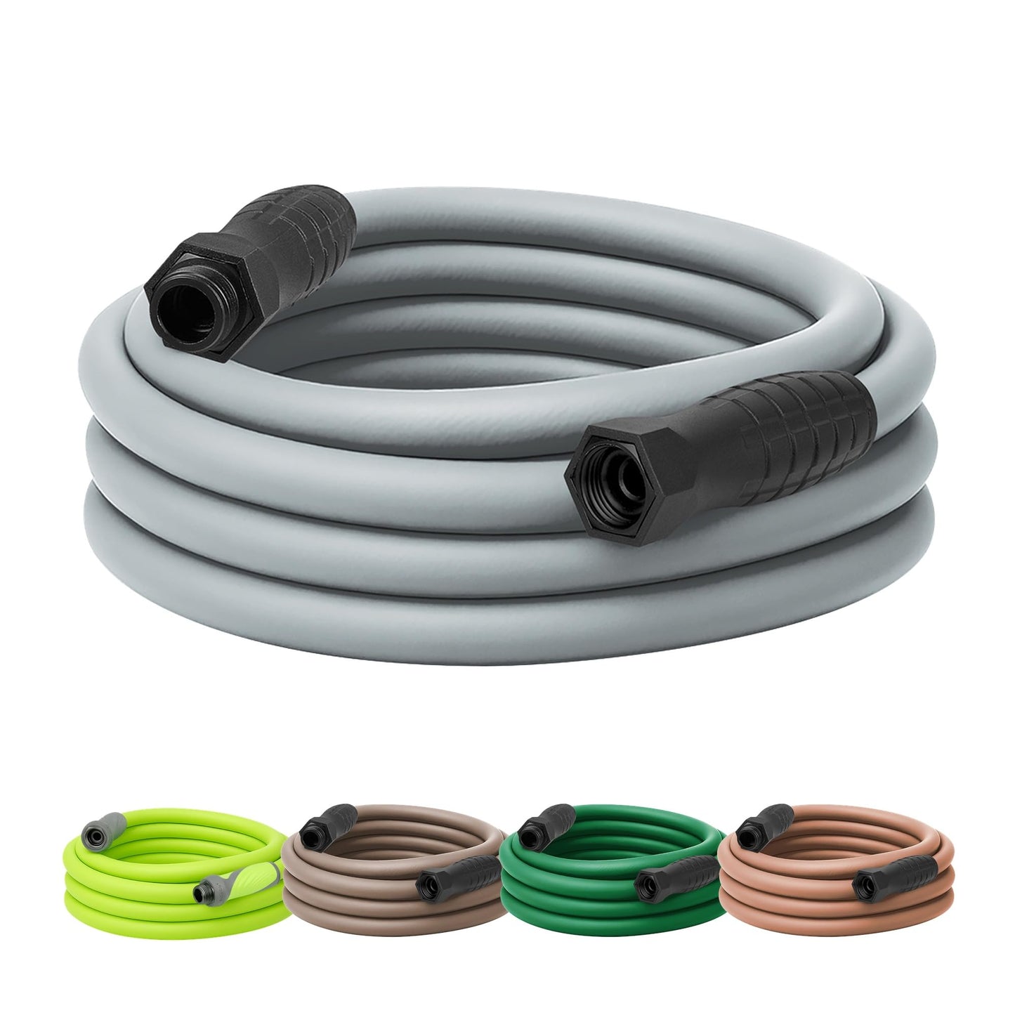 Flexzilla Colors™ SwivelGrip® Garden Hose, 5/8" x 25', 3/4" - 11 1/2 GHT Fittings, Slate Grey