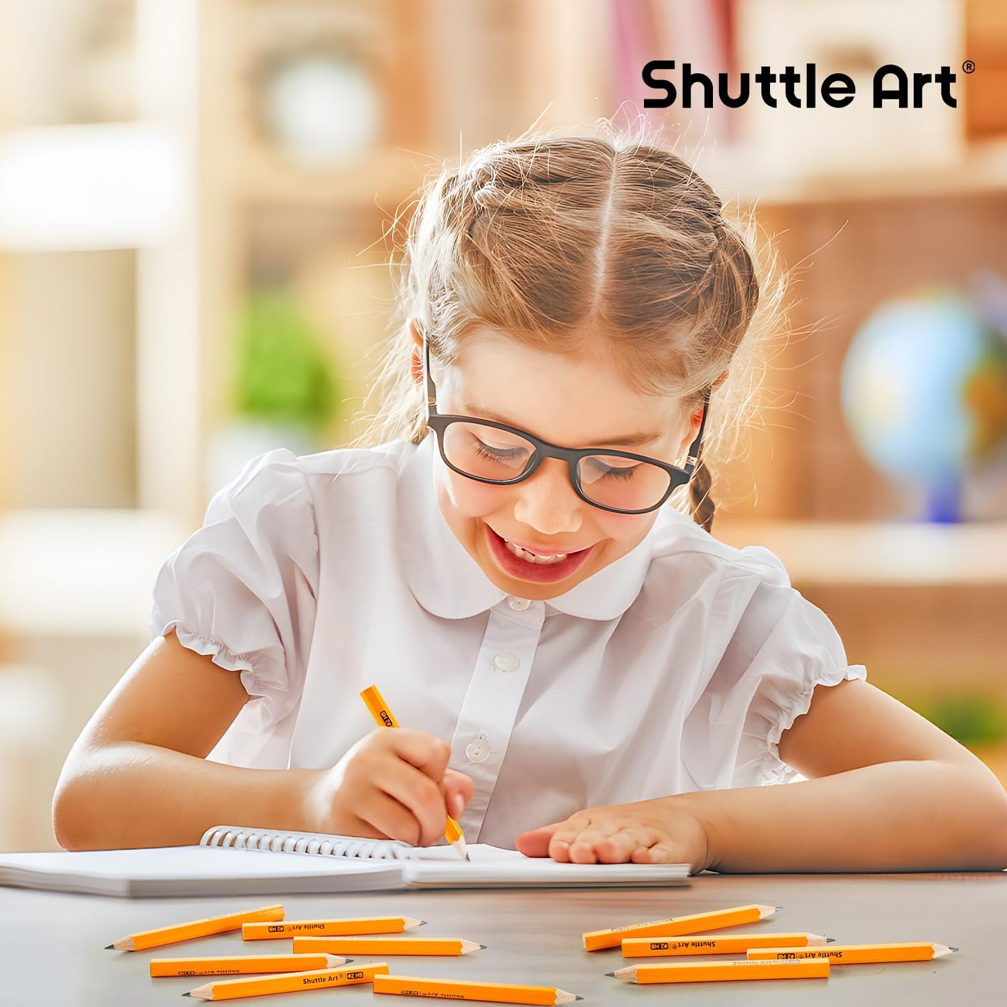 Shuttle Art 900 Pack #2 HB Golf Pencils, Wood-cased 3.5” Mini Pencils Bulk, Pre-sharpened Small Pencils for Kids Teachers Writing Marking Sketching, Classroom Essentials, Back to School Supplies