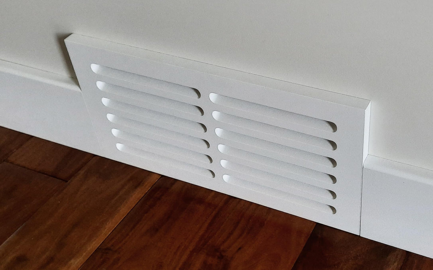 Snug Vent - 3/4 x 8 x 16 Inch Sturdy MDF Cold Air Return Grill - Wood Wall Vent for Home Improvement - Primed White and Ready to Paint - Flexible Install Options