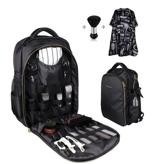 Barber Case Barber Bag Barber Bag Backpack Barber Kit for Barber,Large Capacity,Pure Copper Zipper,Water Proof,with 1pcs Barber Cape&Barber Brush,Barber Supplies of Professional Barber Bag.