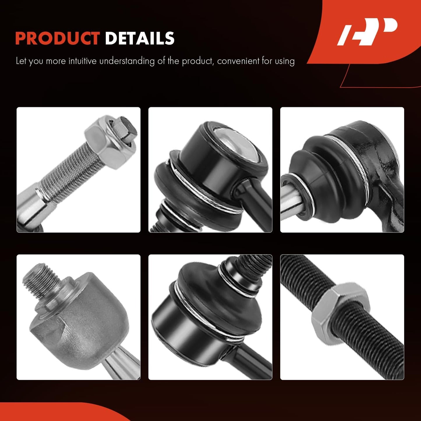 A-Premium Seft of 6, Front Sway Bar Link, Inner & Outer Tie Rod End, Compatible with Dodge Journey 2009-2018