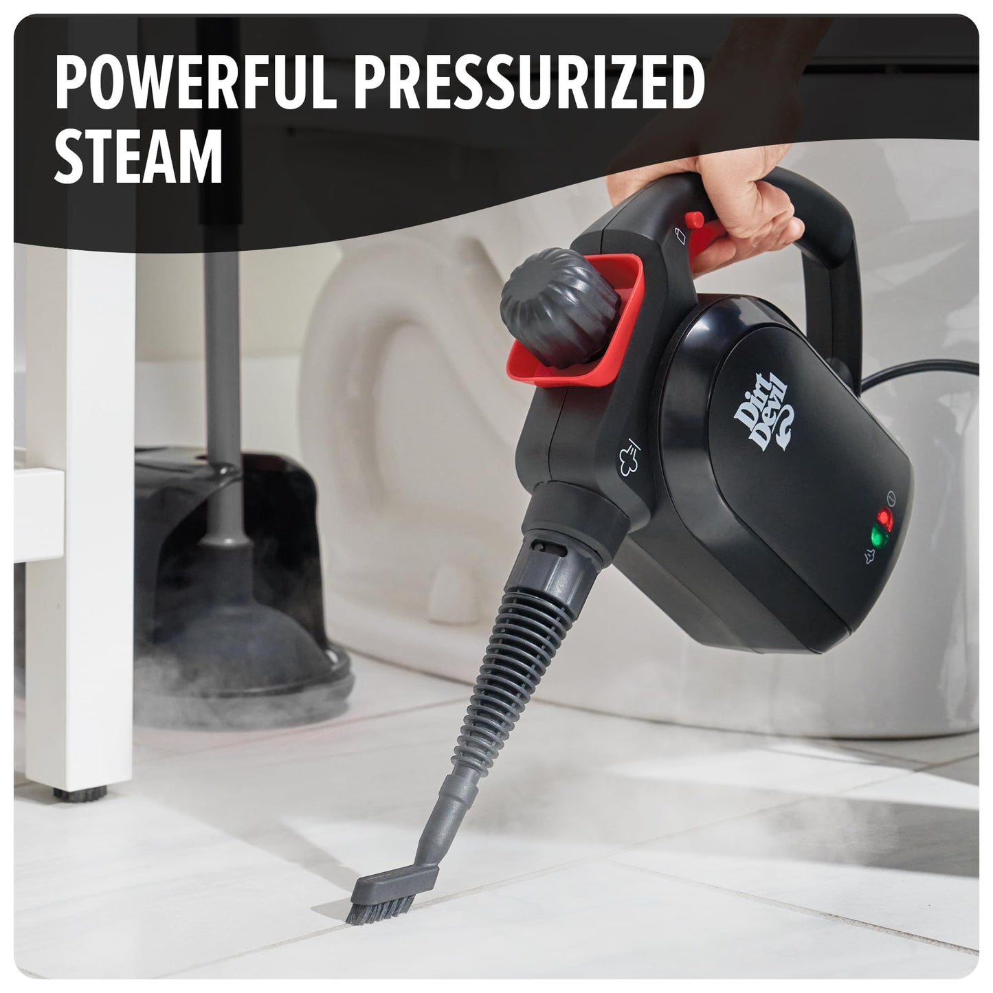 Dirt Devil 7-in-1 Portable Handheld Steamer, with Specialized Multi-Surface Cleaning Tools, Steam Control, Powerful Chemical Free Cleaning, Lightweight, WD21000CA