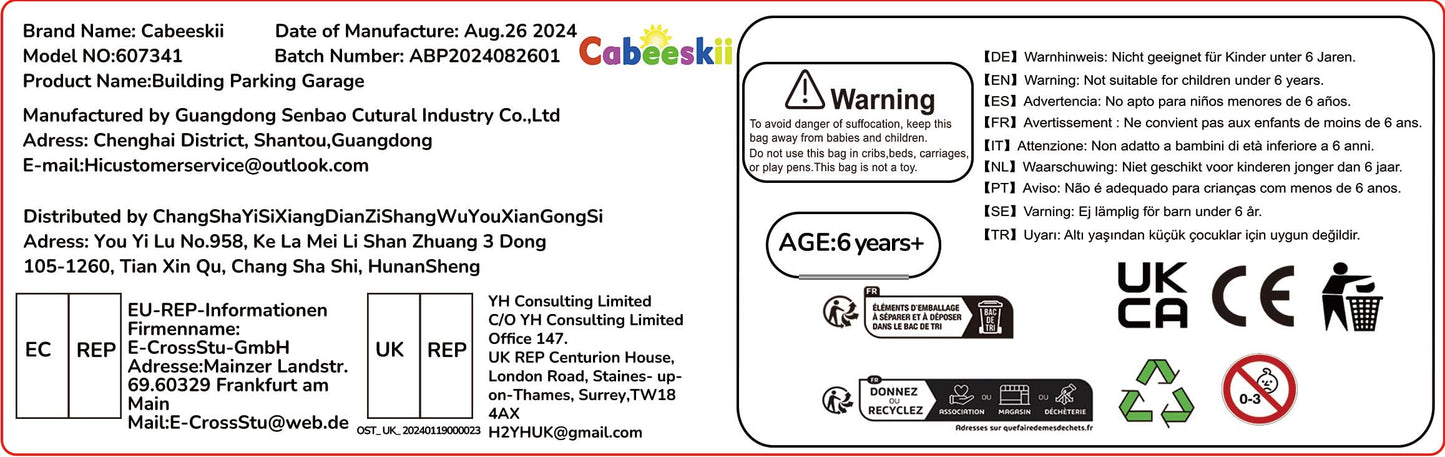 Cabeeskii Parking Garage Compatible Speed Champions Car, DIY 3-Layer Parking Display Case, 130PCS Modular Building Display Case Compatible with Sport Auto(Cars Not Included)