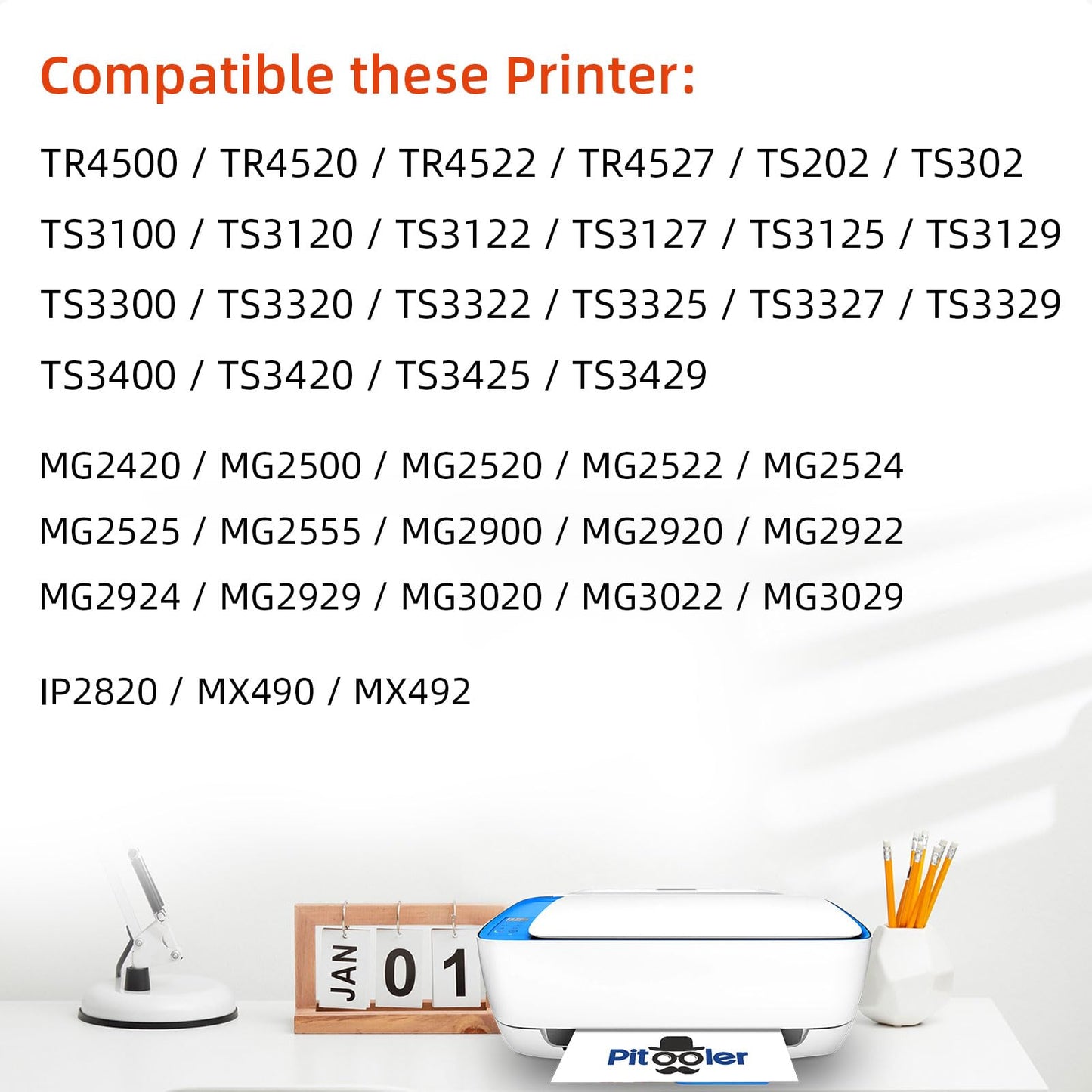 Pitooler for Canon 245XL Black Ink Cartridge Compatible for Canon Printer Ink PG-245 XL Compatible for Pixma TS3420 TR4520 MX492 MX490 TS3425 MG2525 TS3320 MG2524 TS3400 TS3300 TS3429 MG3022 Printer