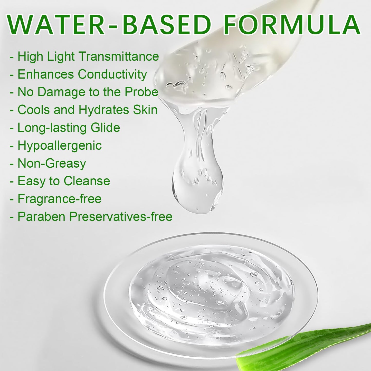 2.5L Large Aloe Vera Conductive Gel for Face and Body, Paraben Free, Cooling Gel Use with Laser Hair Removal Machine and Home Beauty Device, Soothing Hydrating Suitable Beauty Salon Spa Supplies