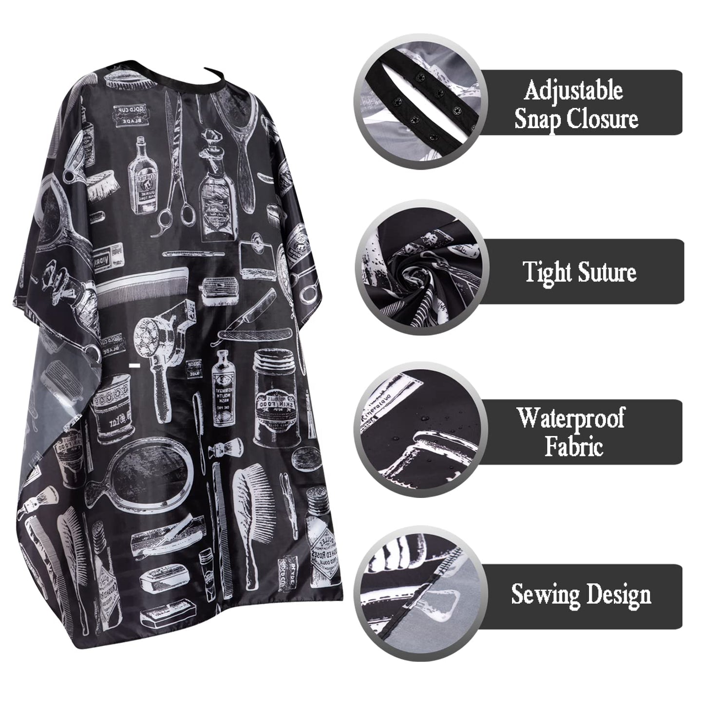 Professional Hair Cut Hairdressing Cape Cloth Waterproof haircutting Apron Salon Barber Gown for Adult Men Women (55 x 47 Inch (10 Pack)