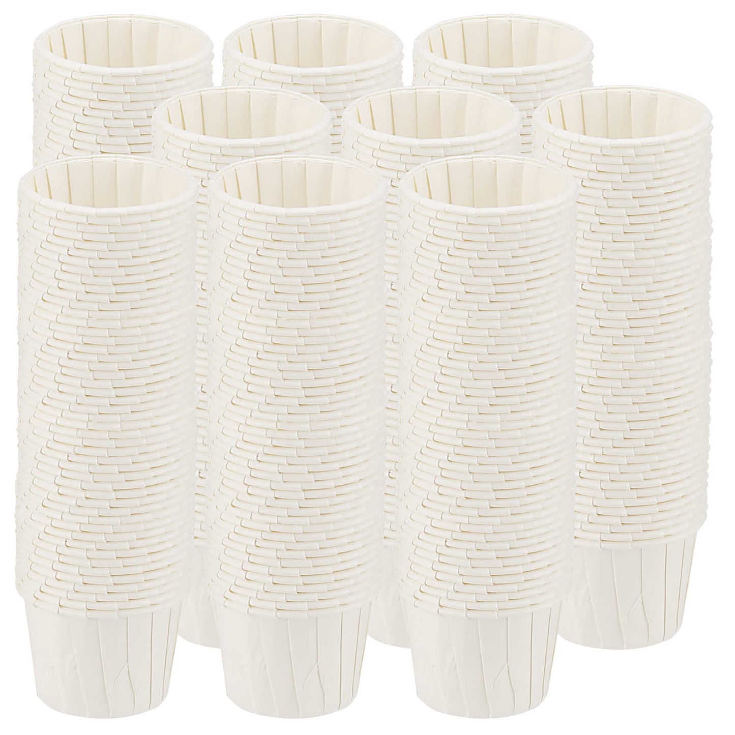SINJEUN 1000 Pack 2 oz Paper Souffle Portion Cups, Disposable Small Sample Cup Snack Cups for Measuring, Jello Shots, Condiments, Sauces, White