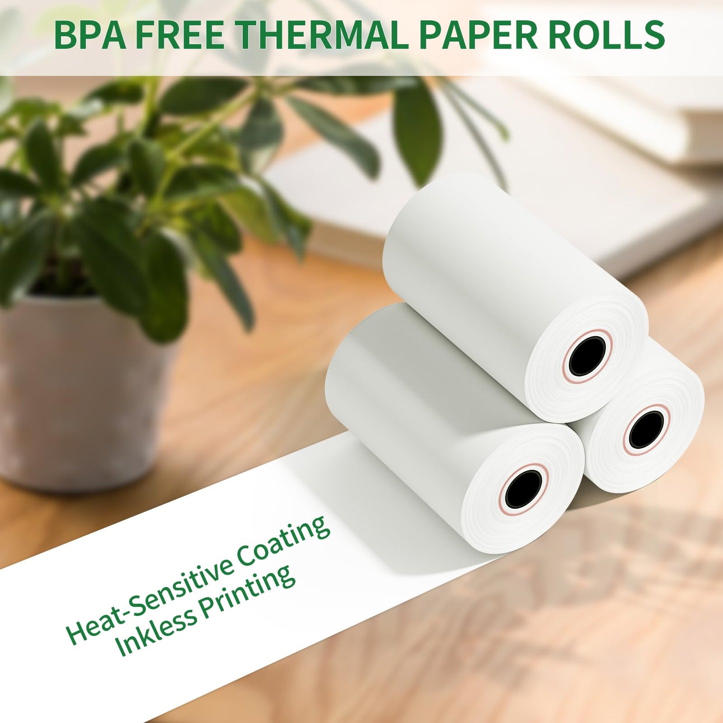 (50 Rolls) 2 1/4" x 85' Thermal Receipt Paper Rolls, Cash Register POS Thermal Paper Rolls, Credit Card Paper Rolls Thermal 2 1/4 in x 50 ft.