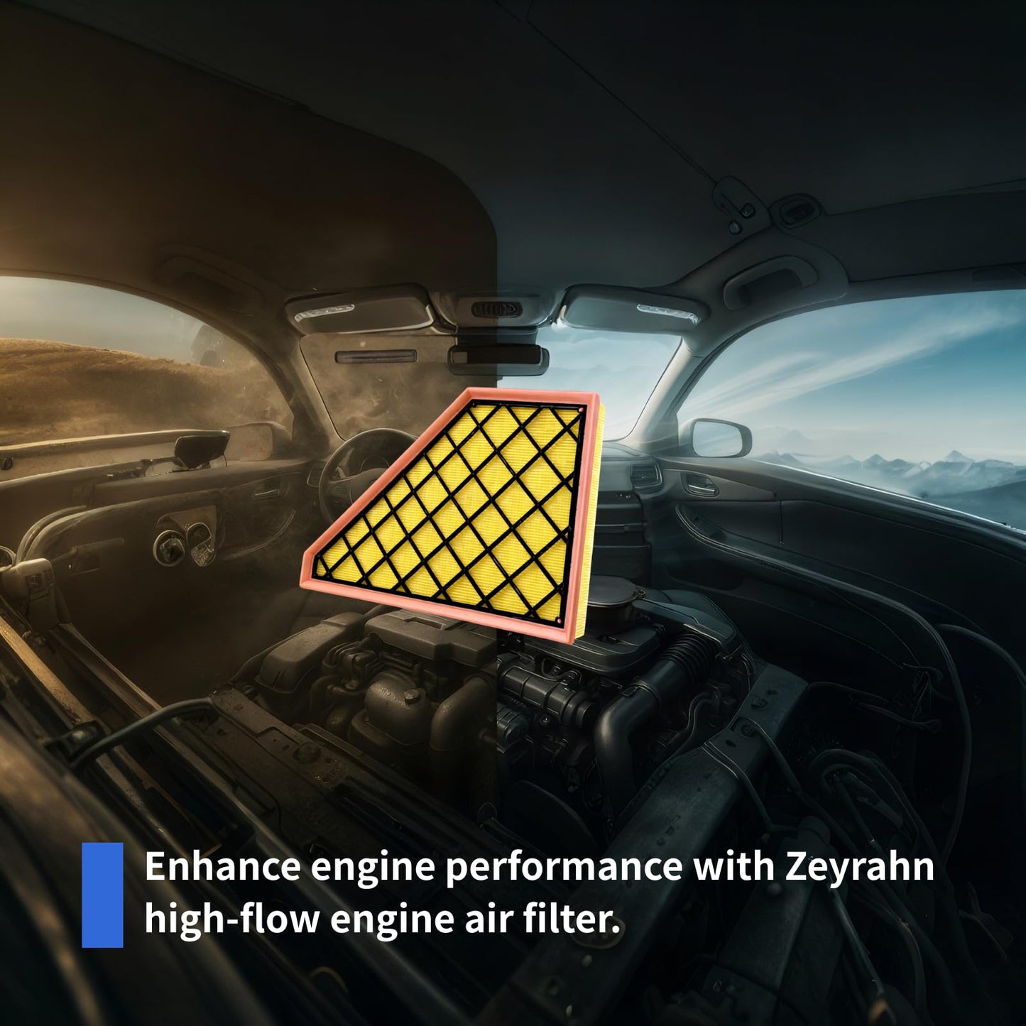 Zeyrahn Cabin & Engine Air Filter Kit for Chevy Traverse 2018-2025, Blazer 2019-2025, GMC Acadia 2017-2025, Buick Enclave 2018-2025, Cadillac XT5 2017-2025, XT6 2020-2025, Fits CA12166, CF11966