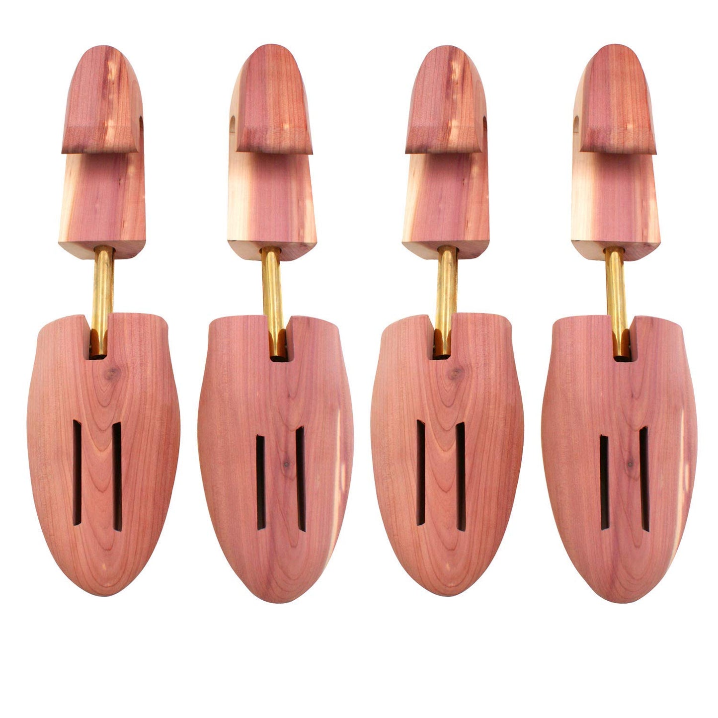 Kilocircle Men's Adjustable Red Cedar Wood Shoe Tree Single Tube 2 Packs, Medium(Fits Shoe Sizes 9-10)