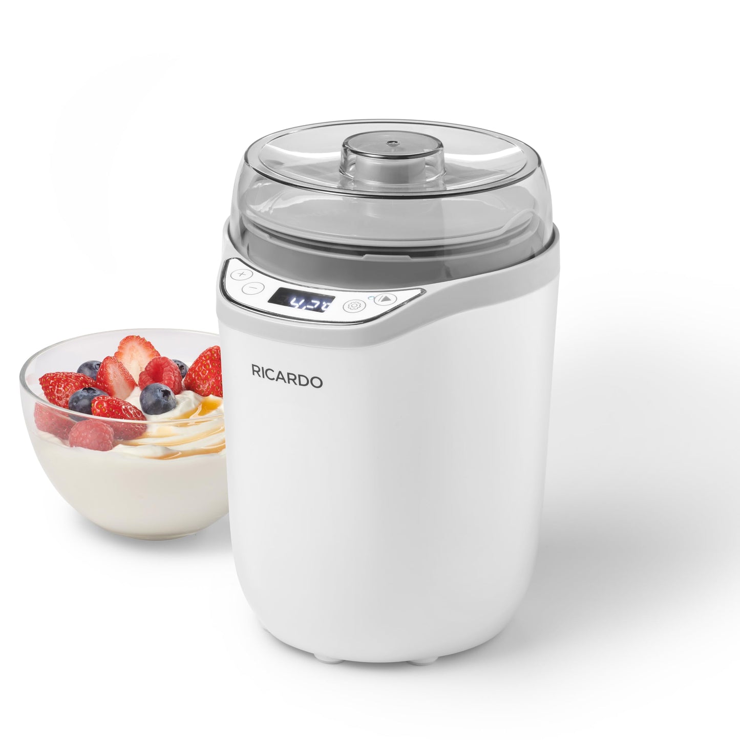 RICARDO Yogurt Maker, 1.5L Capacity, Fresh Yogurt in 8 Hours, Digital Timer, Compact Design, BPA-Free, Dishwasher Safe Detachable Parts