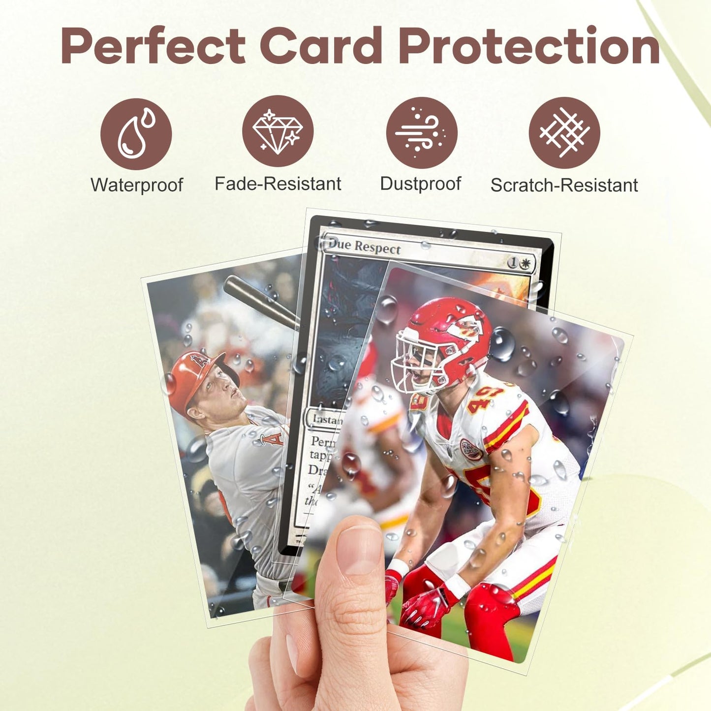 1200 Counts Card Sleeves, Clear Trading Card Sleeves, Ultra Soft Hockey Cards Sleeves, Plastic Card Protector for Standard Cards Fit for MTG, Hockey, Sports, Game Cards