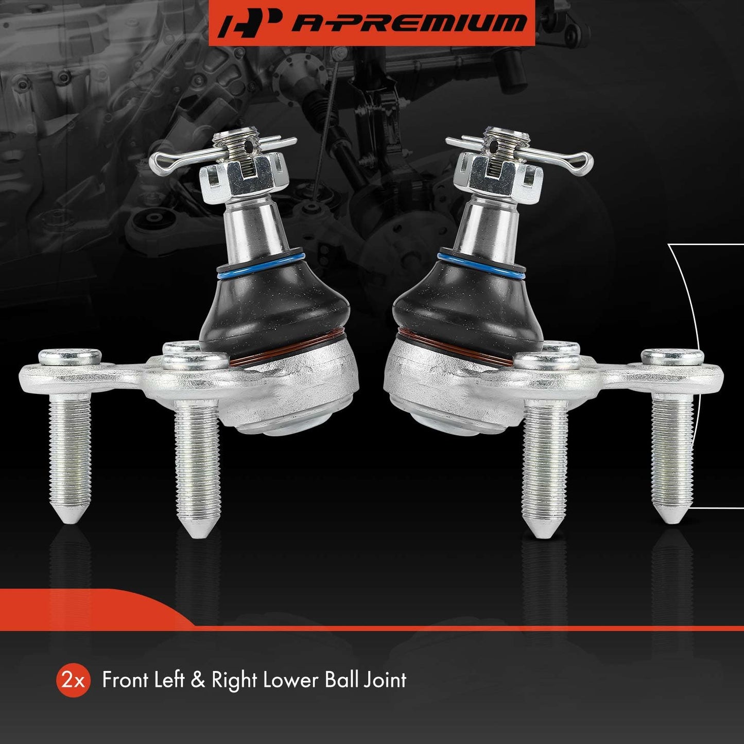 A-Premium 2 x Front Lower Ball Joint, Compatible with Honda CR-V 2017-2023, Civic 2016-2023, Accord 2018-2024, Insight 2019-2022 & Acura RDX 2019-2023