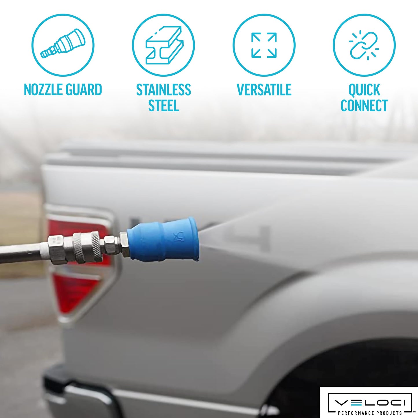 MTM Hydro Acqualine Pressure Washer Nozzle Guard Holder Tips Protector with 1/4” Quick Coupler Plug, 40 Degrees 4.0 Commercial Grade