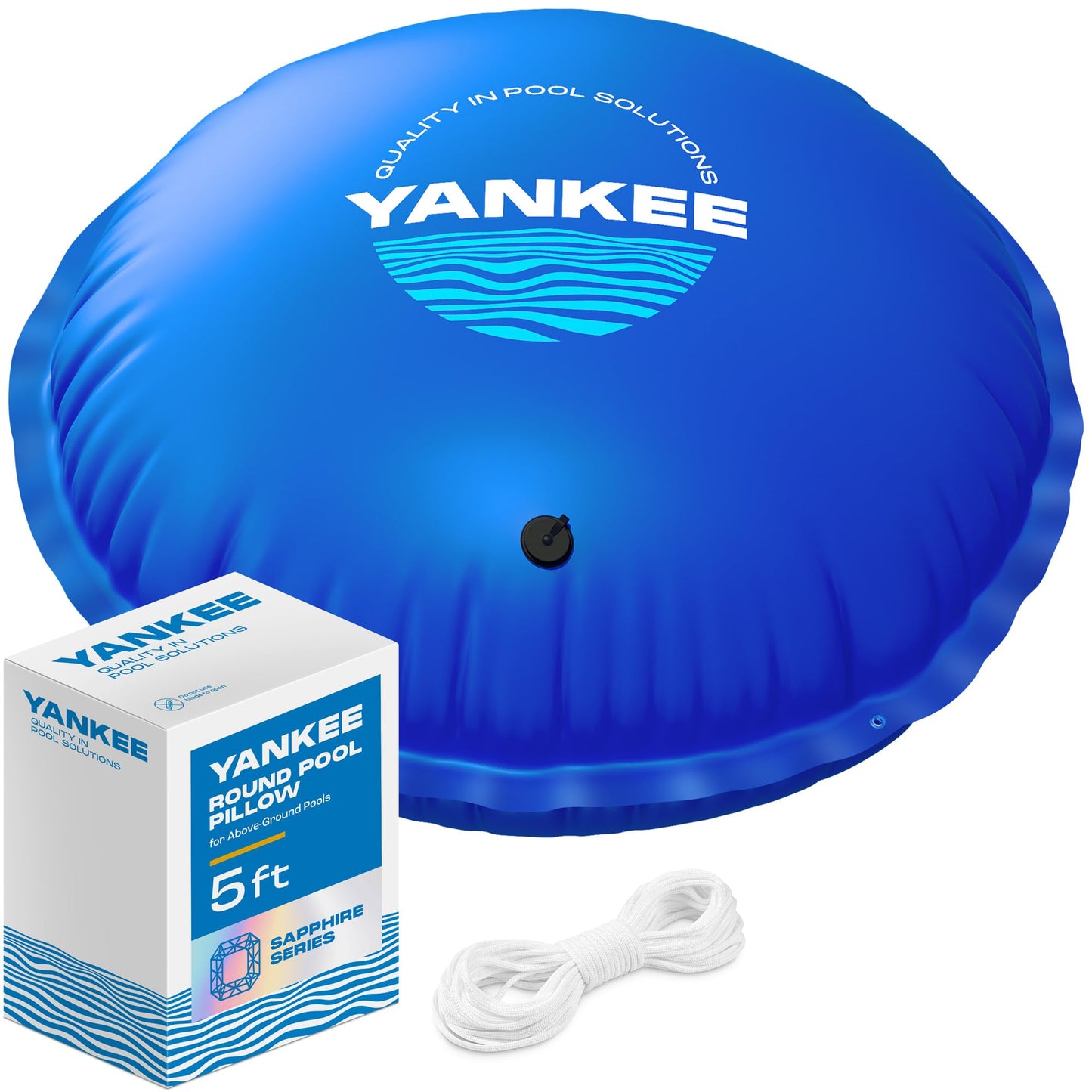 Yankee 5x5 ft Pool Pillows for Above Ground Pools, for Closing Winter, Extra Durable 0.4 mm PVC (27 Gauge), Winter Pool Pillow (5x5 ft.)