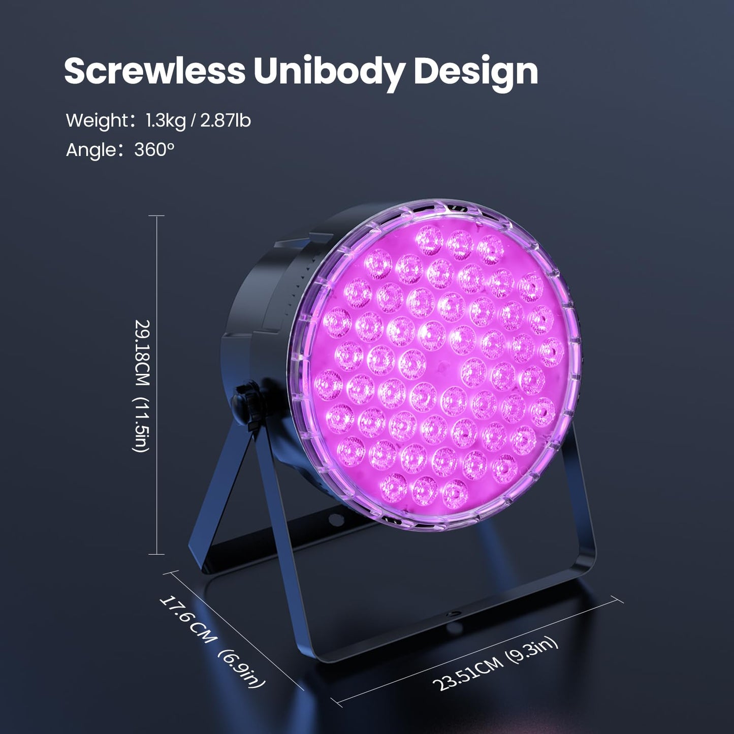 Big Dipper LED Stage Lights Par Lights 54X3W RGB 3in1 Bright Lighting with Master-Slave DMX 512 Sound Activated Spotlights Uplights for Event Concert Club Church 1 Pack
