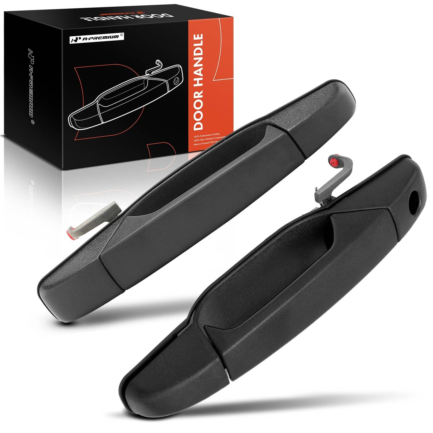A-Premium Outside Exterior Door Handles Compatible with 2007 2008 2009 2010 2011 2012 2013 2014 Chevy Silverado 1500 Tahoe Suburban Avalanche & GMC Sierra Yukon, Textured Black, 2-PC Set, Front Side