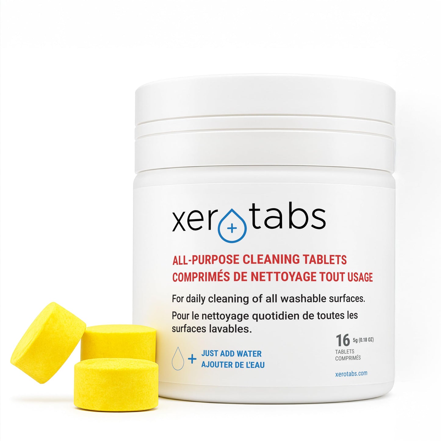 Xerotabs All Purpose Cleaning Tablets – Eco-Friendly, EU Ecolabel Certified Multi-Surface Cleaner for Commercial & Industrial Use (16 × 5g Tablets)