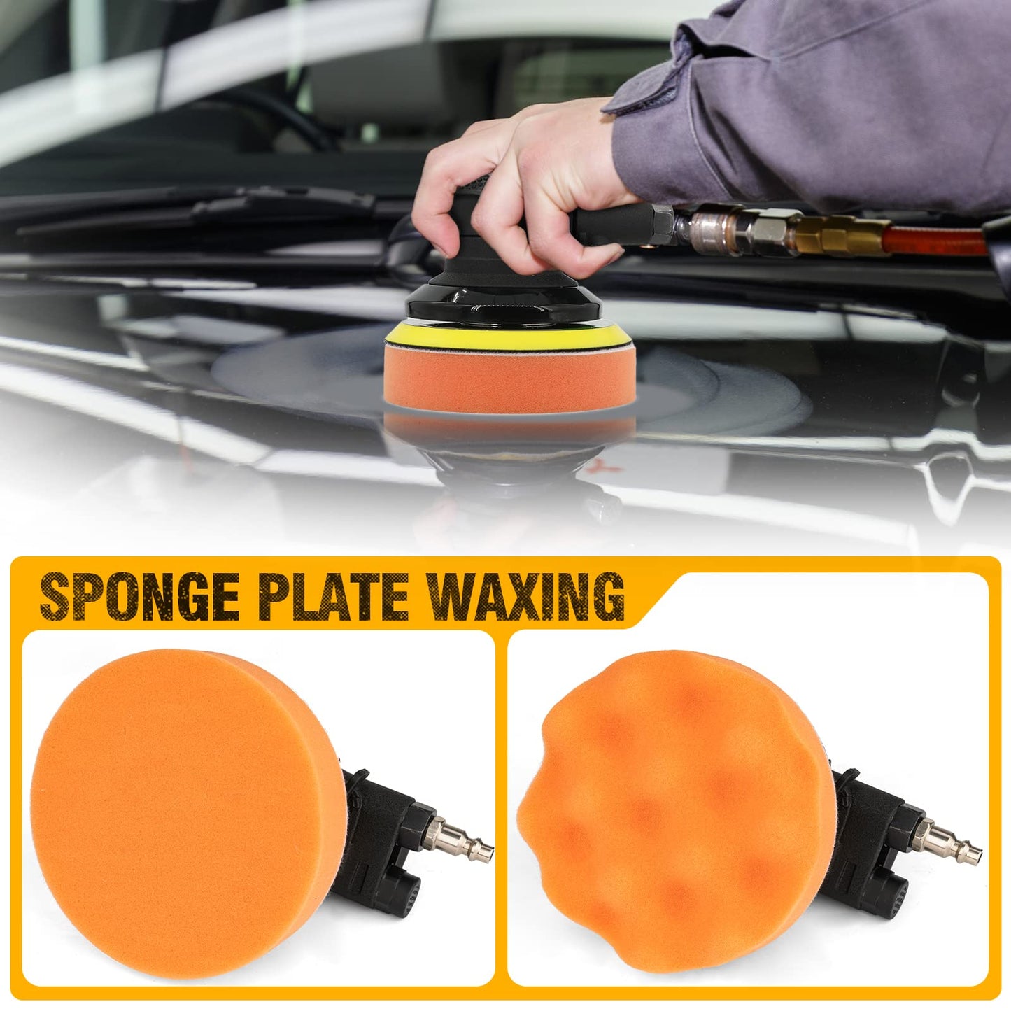 Autolcok 6 Inches Air Random Orbital Sander, Pneumatic Palm Car Sanders for Wood Polisher Metal,and Auto Body Work, Da Sanders, Dual-Action Sander