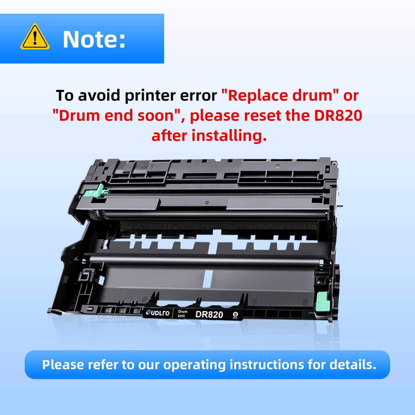SUDLTO DR820 Drum Unit DR820 Replacement for Drum DR820 DR-820 to Compatible with HL-L6200DW MFC-L5850DW HLL6200DW MFC-L5900DW MFC-L5700DW HL-L5200DW MFC-L6800DW (2 Black, Not Toner)