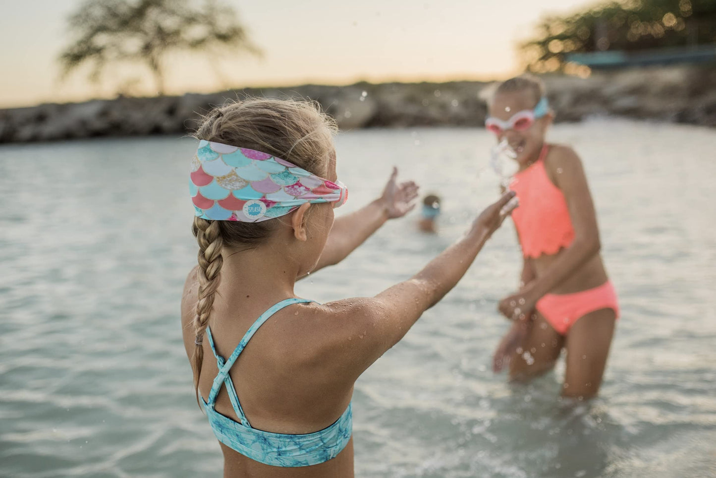 SPLASH SWIM GOGGLES - Mermaid - Fun, Fashionable, Comfortable - Fits Kids and Adults - Won't Pull Your Hair - Easy to Use - High Visibility Anti-Fog Lenses - ORIGINAL PATENT PENDING DESIGN