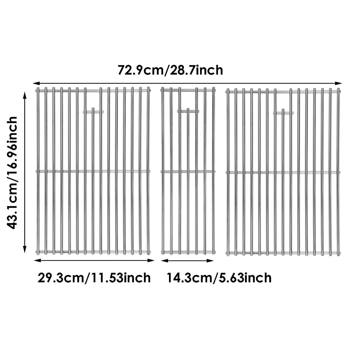 Grill Grate for Nexgrill 720-0882A Replacement Parts, Cooking Grates for Nexgrill 720-0882A Evolution Infrared Plus 5-Burner Stainless Steel Gas Grills Grates Cooking Grids for Nexgrill 5 Burner