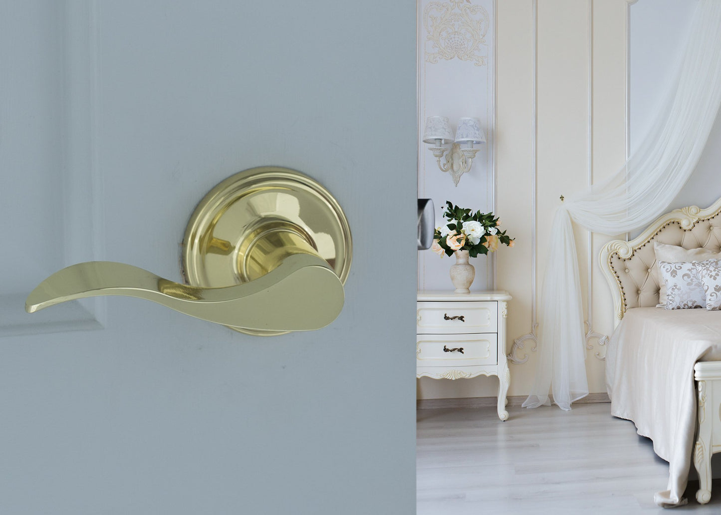 Copper Creek Hardware WL2220PB Door Lever, 3" x 5" x 6.8", Polished Brass, 1 Count (Pack of 1)