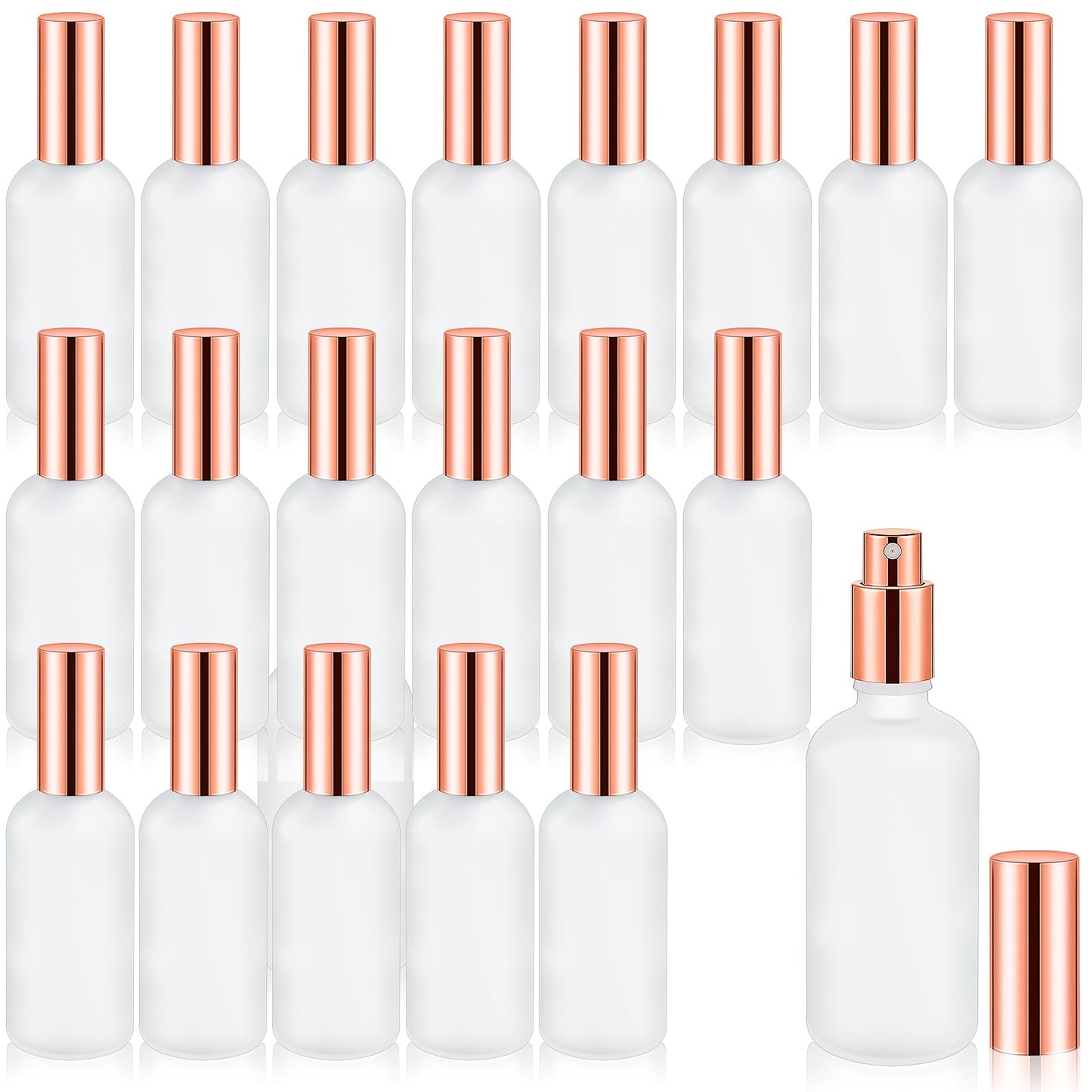 20 Pcs Glass Spray Bottles, 3.4 oz Clear Empty Perfume Atomizer Refillable Spray Mister Reusable Small Fine Mist Sprayer Pump for Travel Body