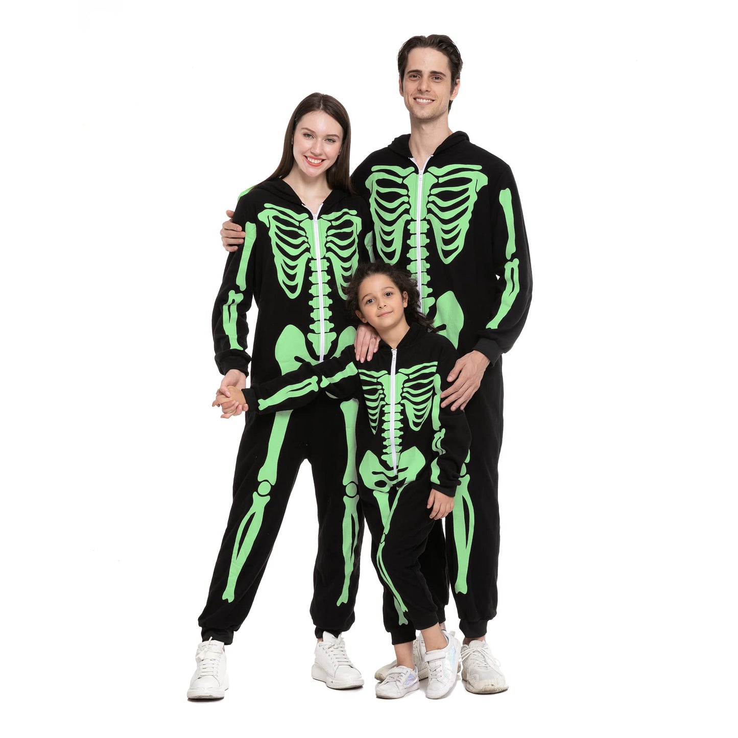 Spooktacular Creations Halloween Family Skeleton Costume, Family Skeleton Jumpsuit Pajama for Halloween Costume Cosplay-M