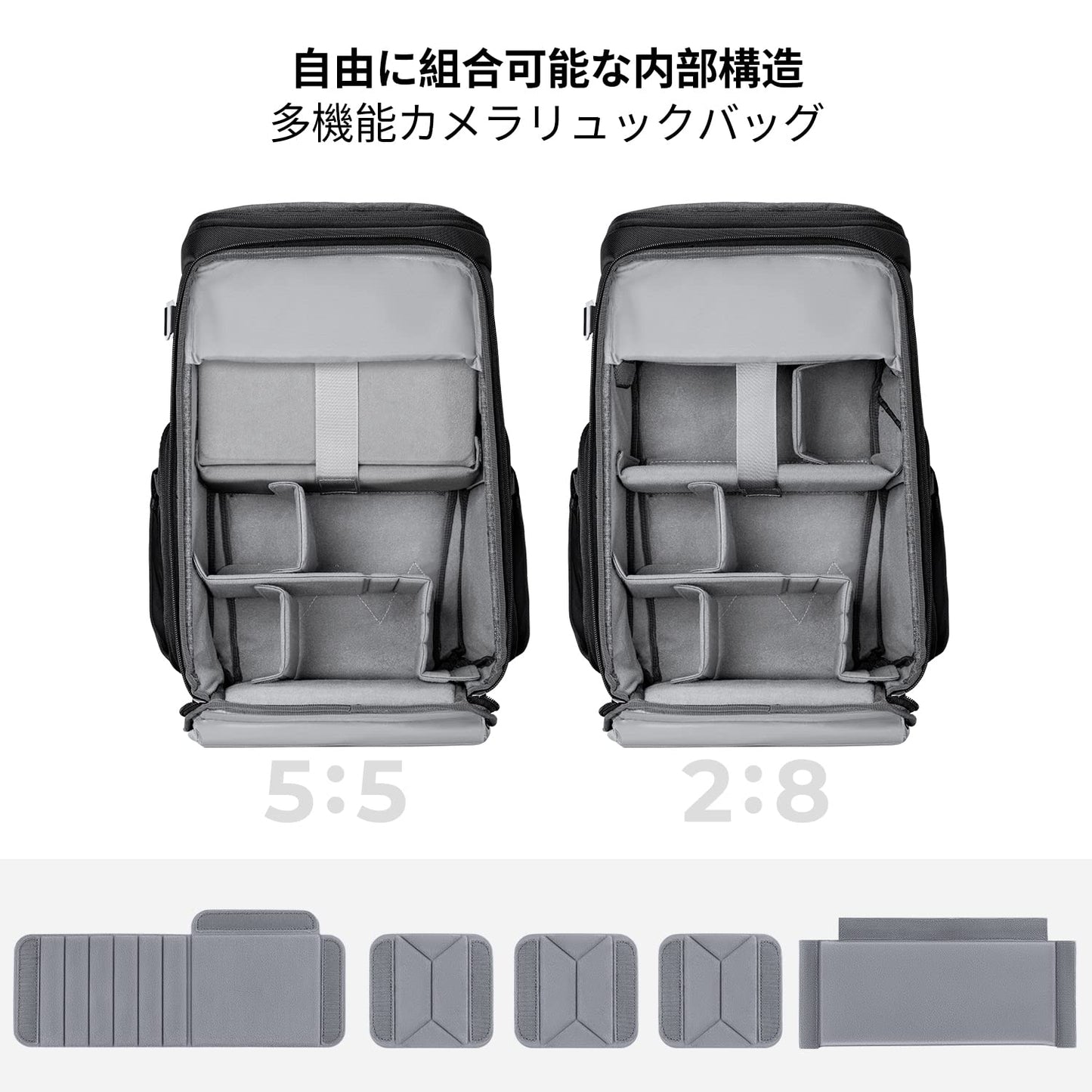 K&F Concept® Camera Backpack 25L Camera bags for photographers Large Capacity Camera Case with Raincover,15.6 Inch Laptop Compartment Compatible for Canon/Nikon/Sony/DJI Mavic Drone Backpack