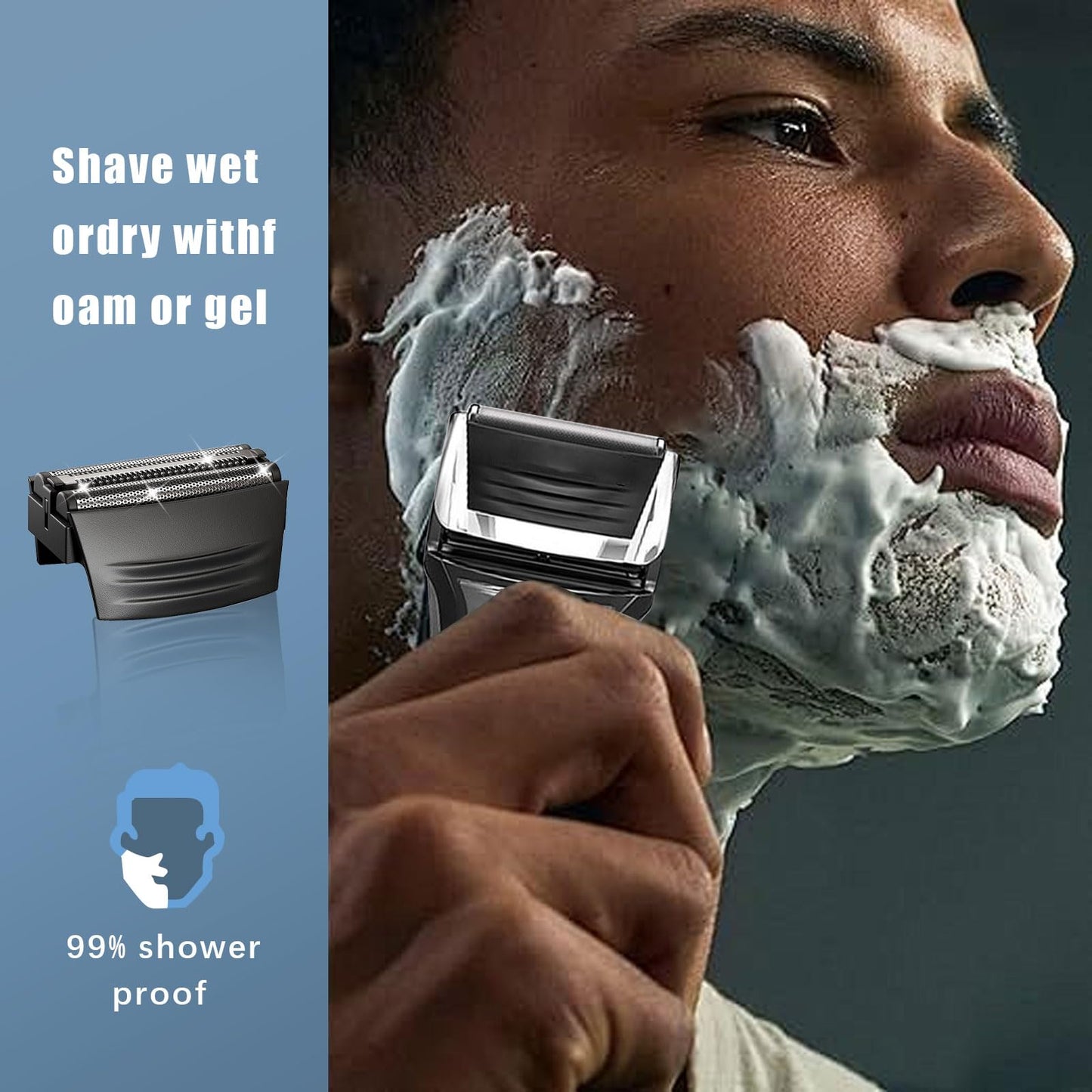 Shaver Replacment Heads TITANIUM-X Flex & Pivot Foil and Cutter F5800 & F7800 (black-2)