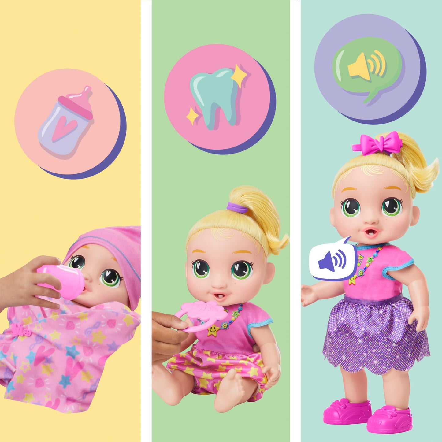 Baby Alive Baby Grows Up, LaLa GooGoo, Milestones and Baby's First Tooth, Interactive Doll for Girls and Boys Ages 3+