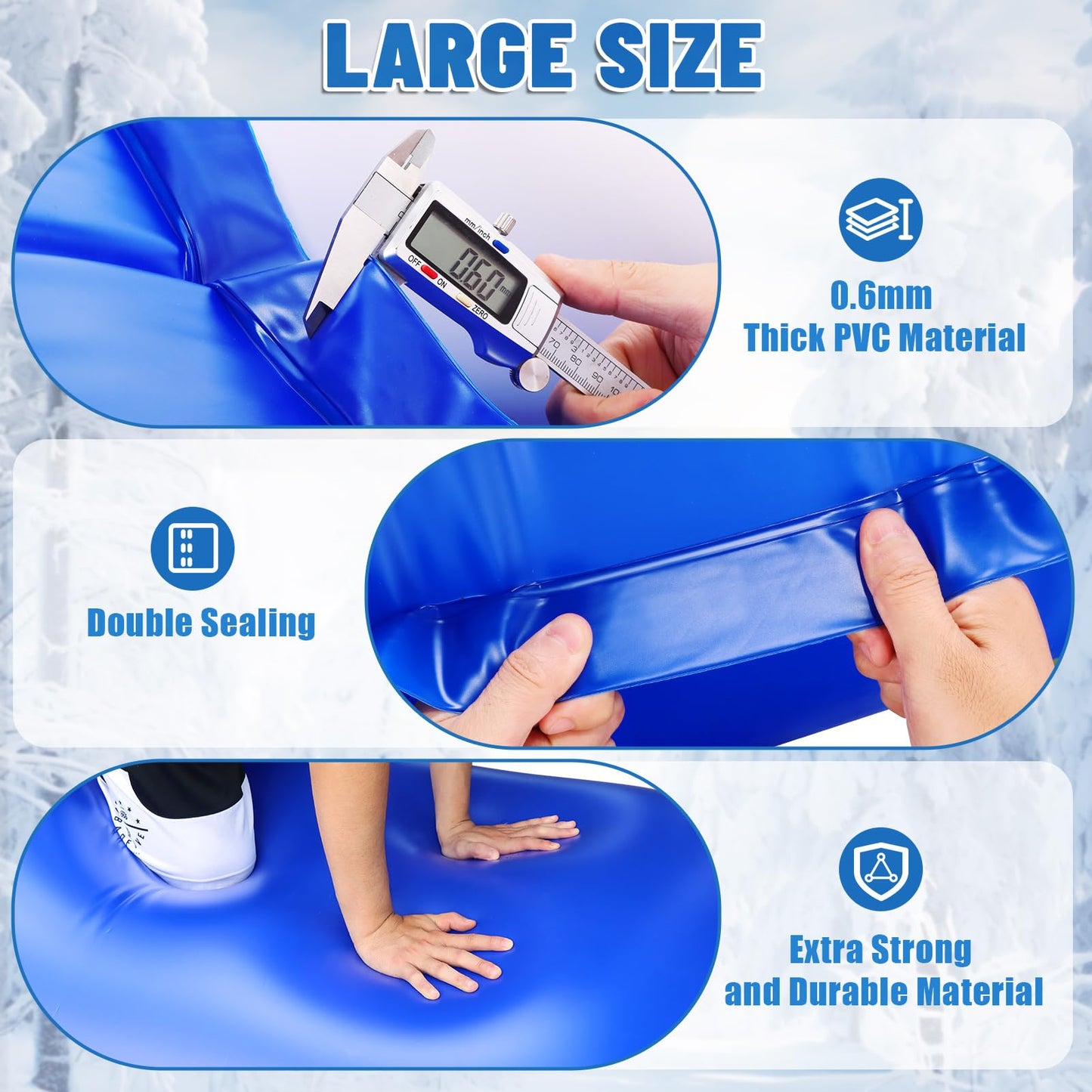 4x12 Ft Pool Pillows for Above Ground Pools, 0.6mm Thick Pool Pillows for Closing Winter, Large Air Pool Cover Pillow Kit for Winterizing with Ropes, Inflatable Cold Resistant Swimming Pool Pillow