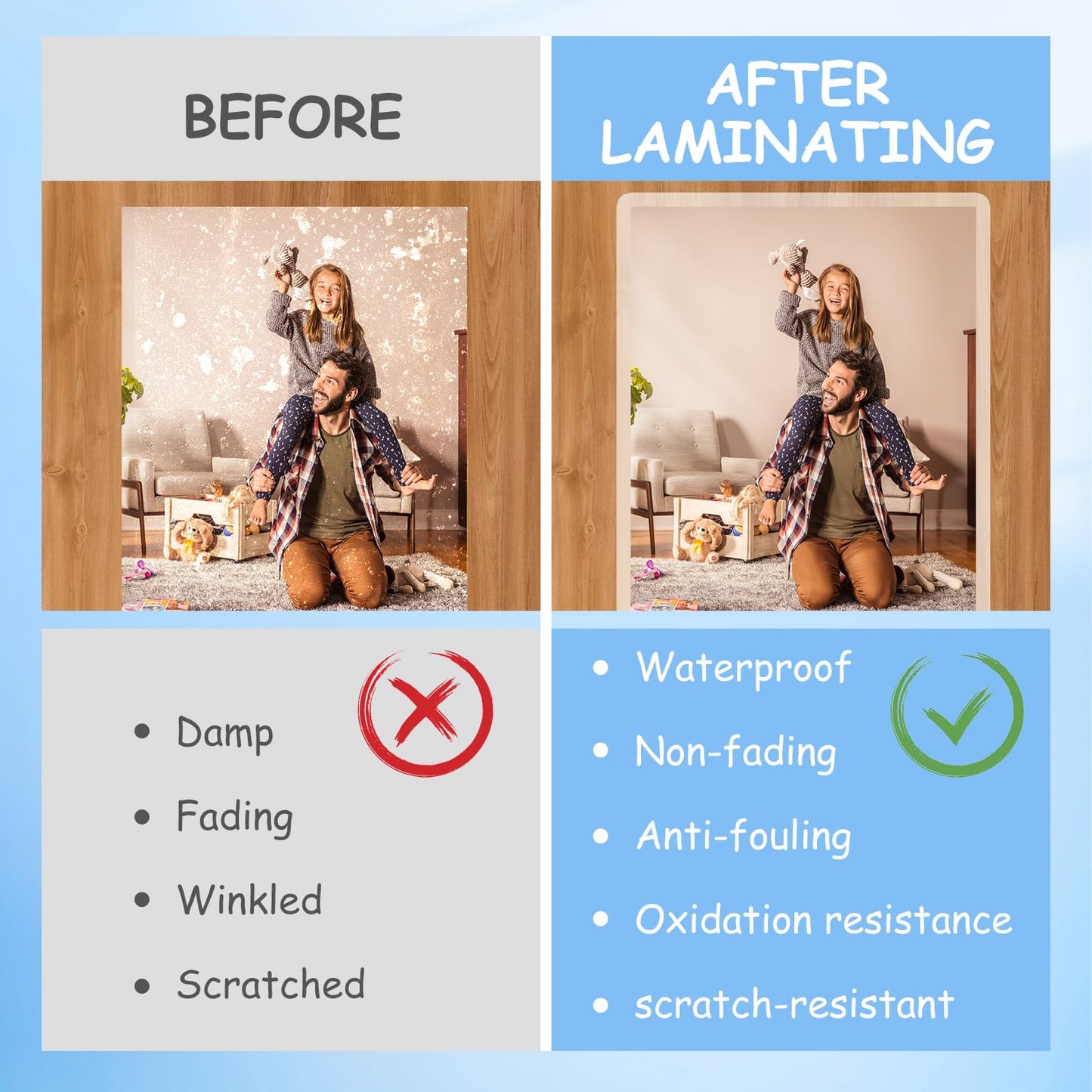 InpourPack 5 Mil Laminating Sheet, Clear Thermal Laminating Pouches Letter Size Plastic Laminator Sheets 9 x 11.5 Inch (5 mil / 300 pcs)