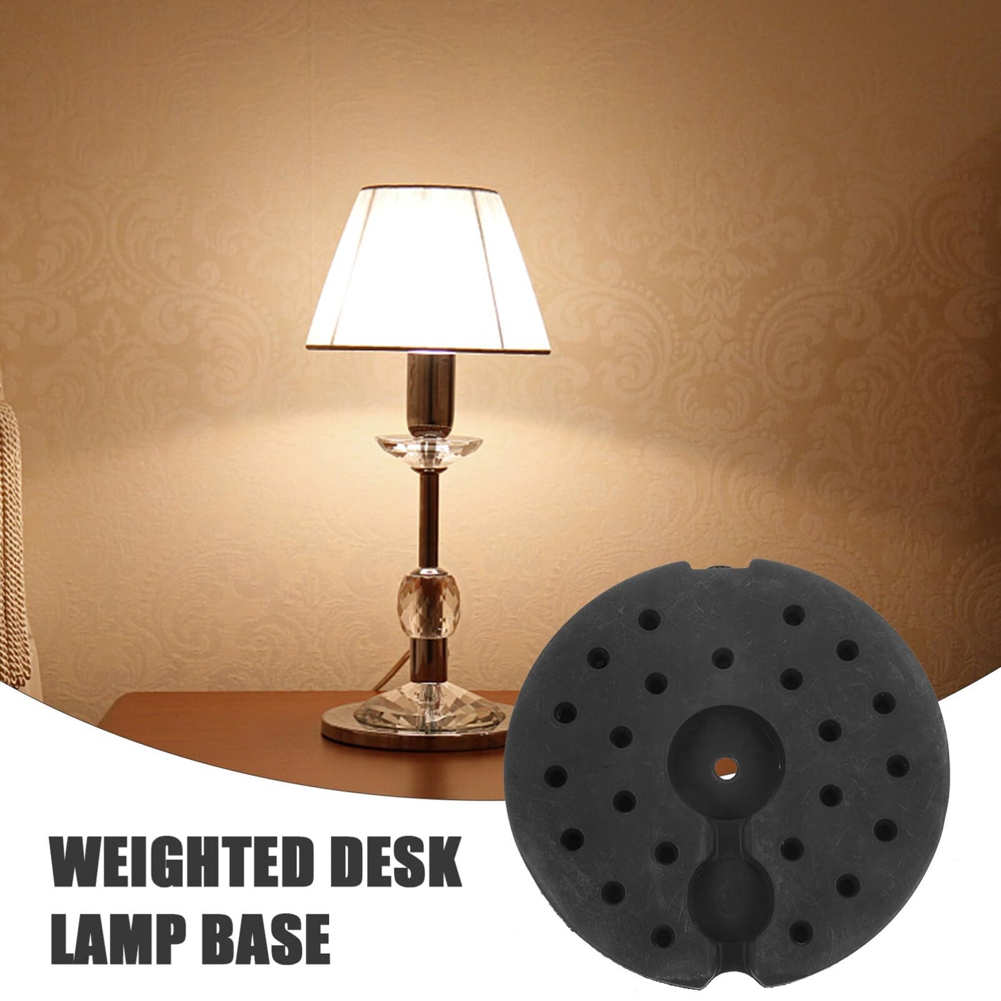 MAGICLULU Lamp Base Counterweight Round Iron Desk Lamp Weight Replacement Floor Loader Base for Bedroom Black 23.3cm