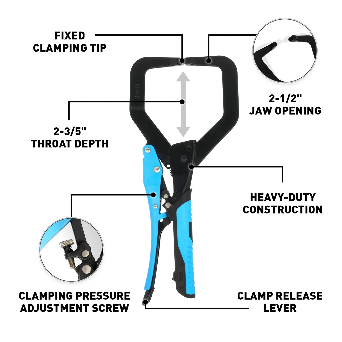 OX Tools Auto Adjust 7-Inch Gripped C Clamp OX-P204202