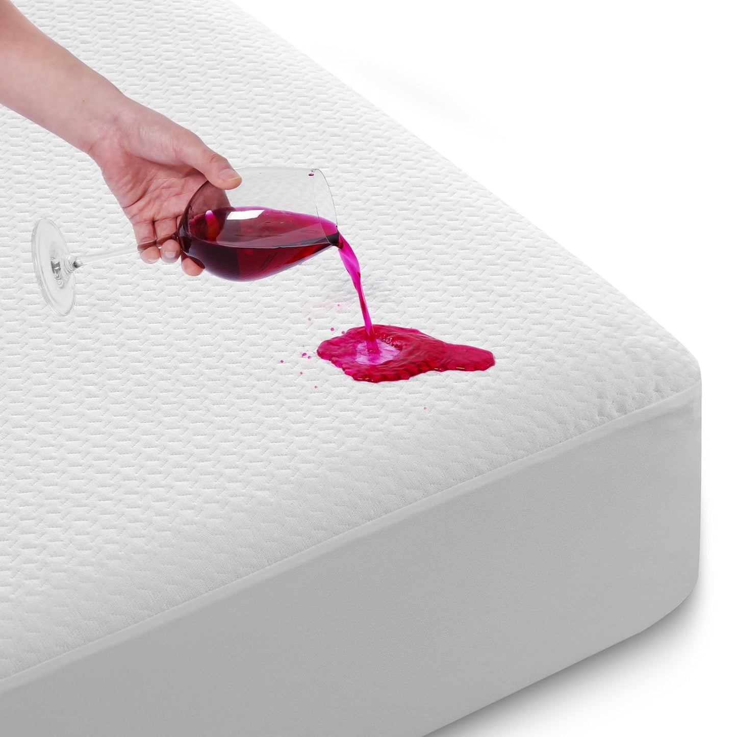 TASTELIFE Bamboo Mattress Protector Queen Size 100% Waterproof 3D Air Fabric Cooling Mattress Cover with 8”-21” Deep Pocket Soft Breathable Noiseless Bed Protector