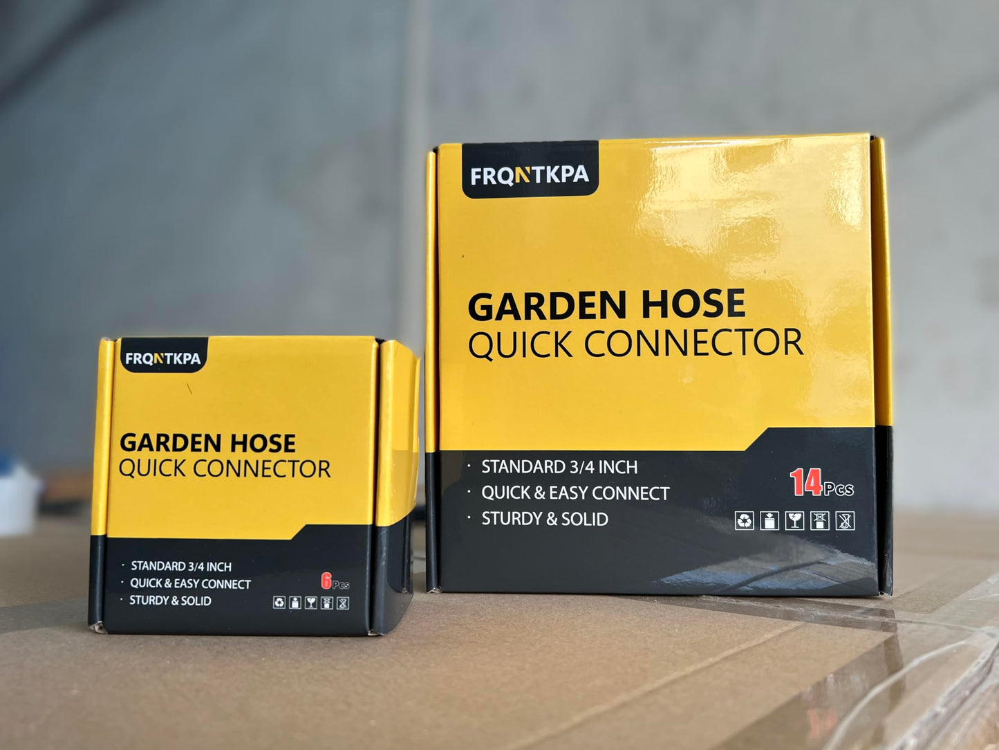 FRQNTKPA Garden Hose Quick Connector, No-Leak 3/4 Inch GHT Thread Fitting Water Hose Female Adapter and Male Adapter, Heavy-Duty Rust Resistant Brass Water Pipe Connect, Easy to Use (6 Pack ）