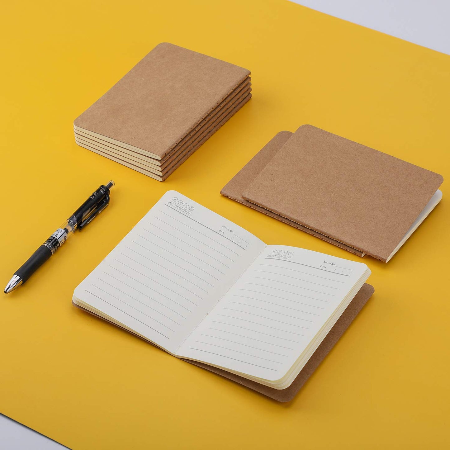 EUSOAR Pocket Notebook Journal, A6 36 Pack 3.9" x 5.5" 60 Pages Softcover Lined Kraft Notebooks, Memo Scratch Pads Notepad Travel Journal Sketchbook, Office Subject Writing Diary Notebooks