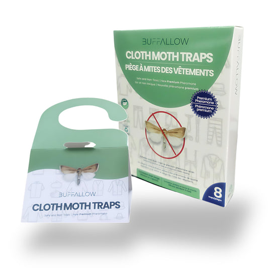 8 Pack Clothes Moth Traps | Child and Pet Safe | Protect Clothes, Sweaters, Wool, Carpet | Adhesive Traps for Fabric Moths